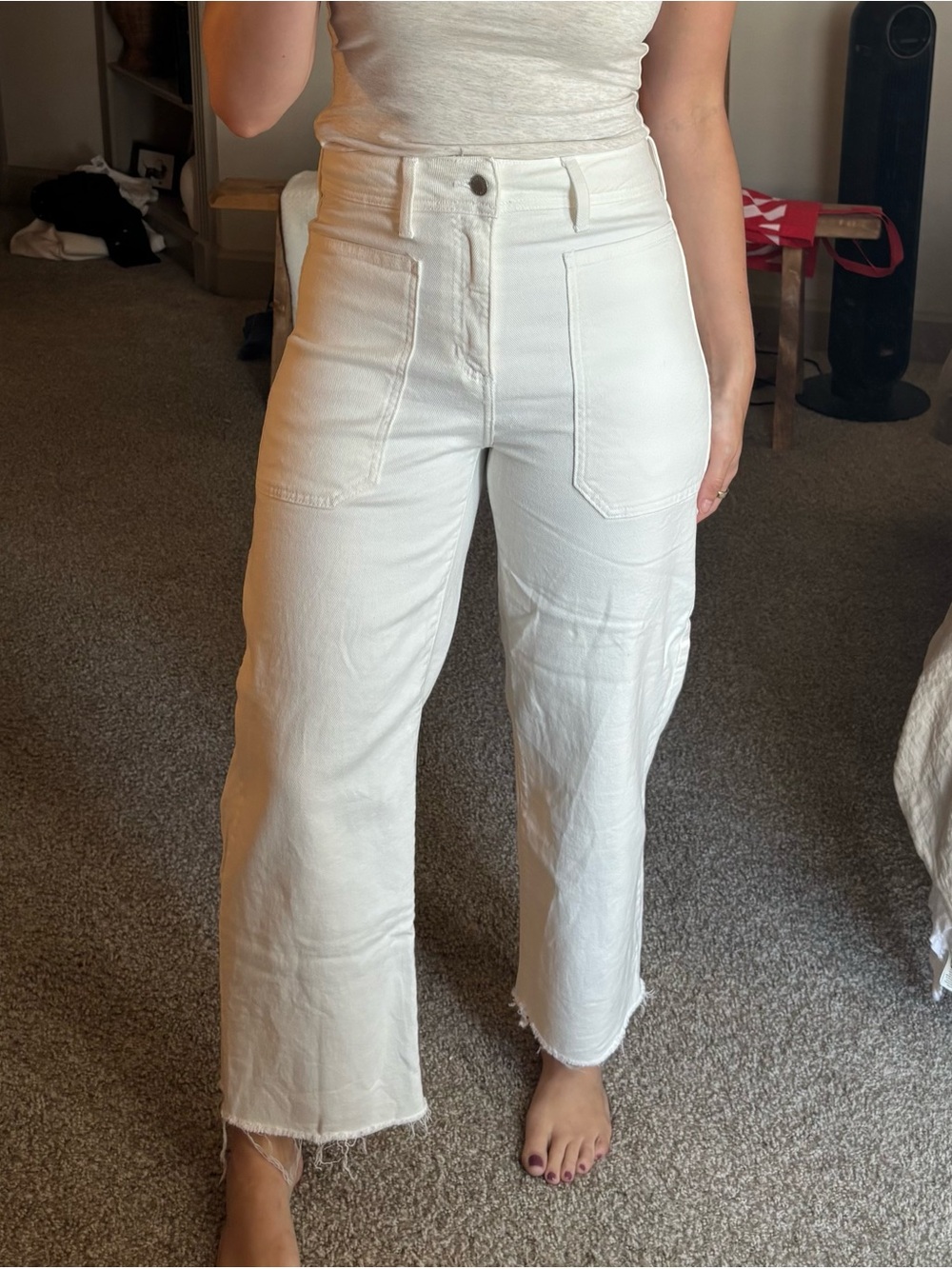 Just Black High-Rise White Wide-Leg Jeans